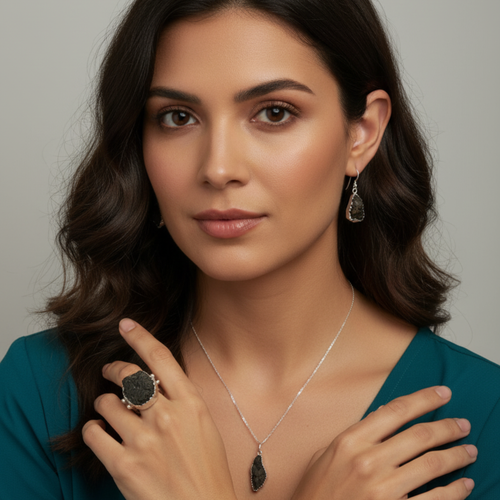 NWA Meteorite Lunar Jewelry Box – Silver & Lunar Meteorite Collection