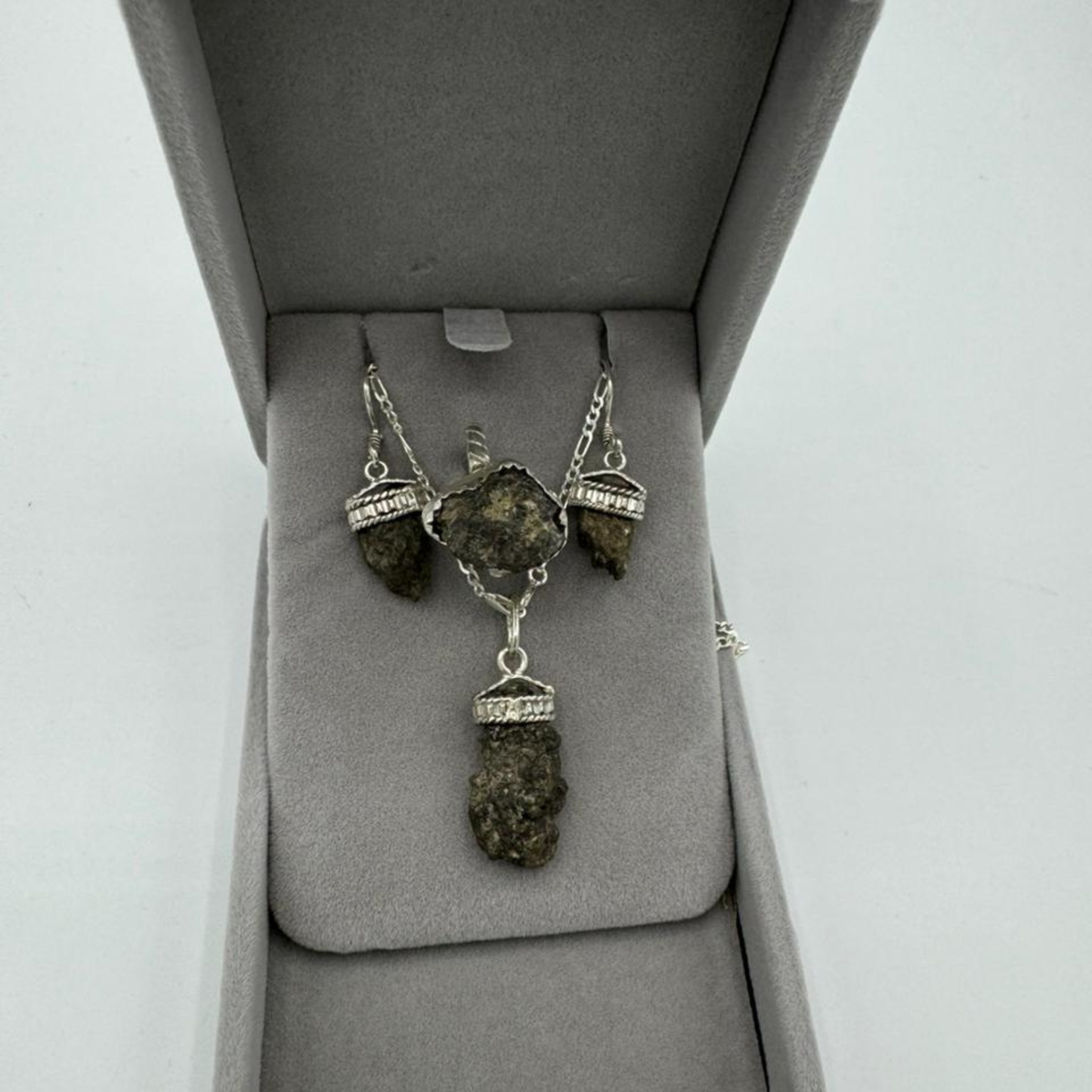 NWA Meteorite Lunar Jewelry Box – Silver & Lunar Meteorite Collection