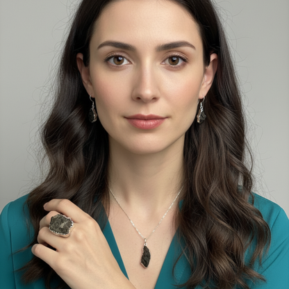 NWA Meteorite Lunar Jewelry Box – Silver & Lunar Meteorite Collection