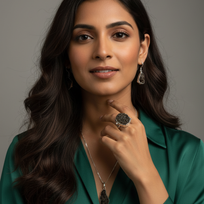 NWA Meteorite Lunar Jewelry Box – Silver & Lunar Meteorite Collection