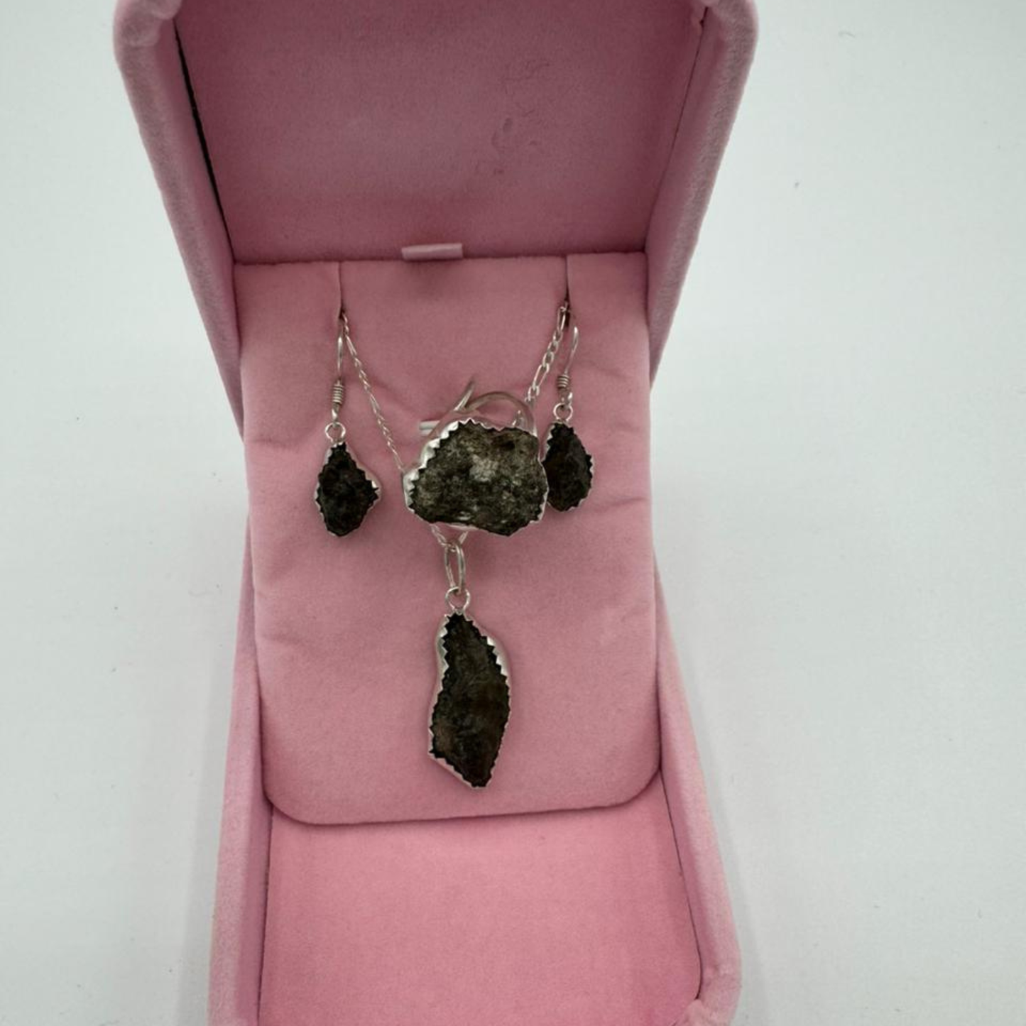 NWA Meteorite Lunar Jewelry Box – Silver & Lunar Meteorite Collection